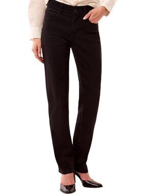 Curvy Straight Fit Mid Rise Stretch Jeans for Women - Regular, Plus & Petite